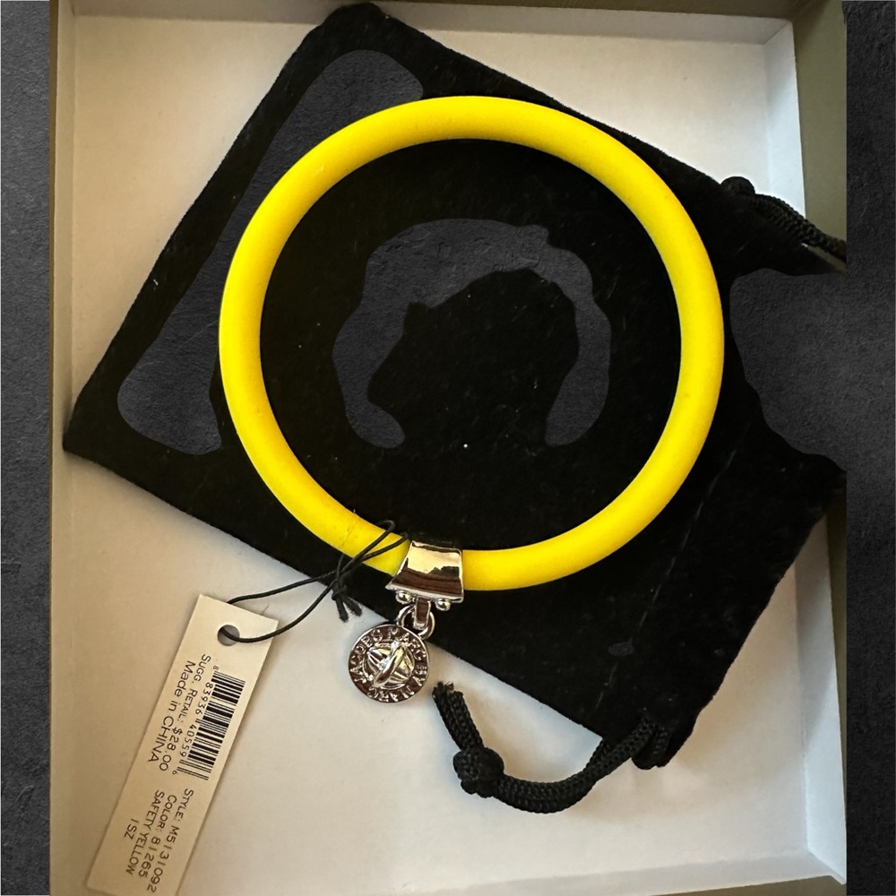 Marc by Marc Jacobs Yellow Bangle Bracelet with Logo Charm NWT $68 MSRP - Picture 7 of 9
